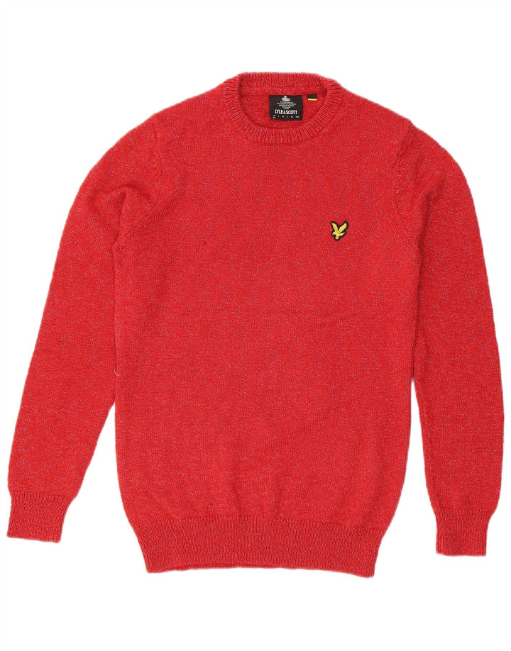 LYLE & SCOTT Mens Crew Neck Jumper Sweater XS Red Cotton