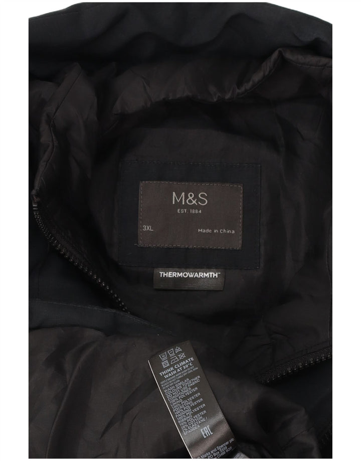 Marks & Spencer Męska ocieplana kurtka UK 46 3XL Czarny poliester
