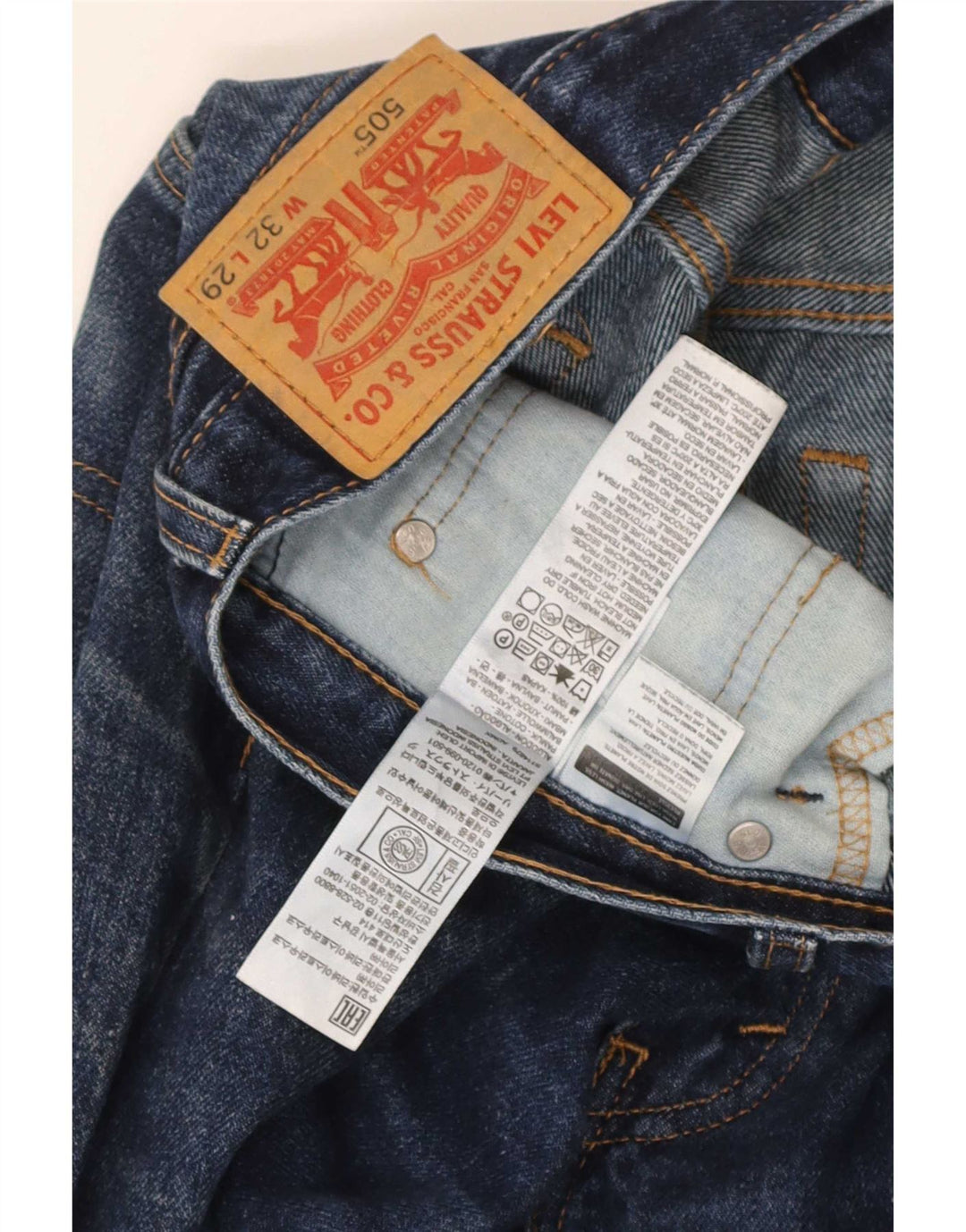 Męskie jeansy Levi's 505 Straight W32 L29 Niebieskie bawełniane
