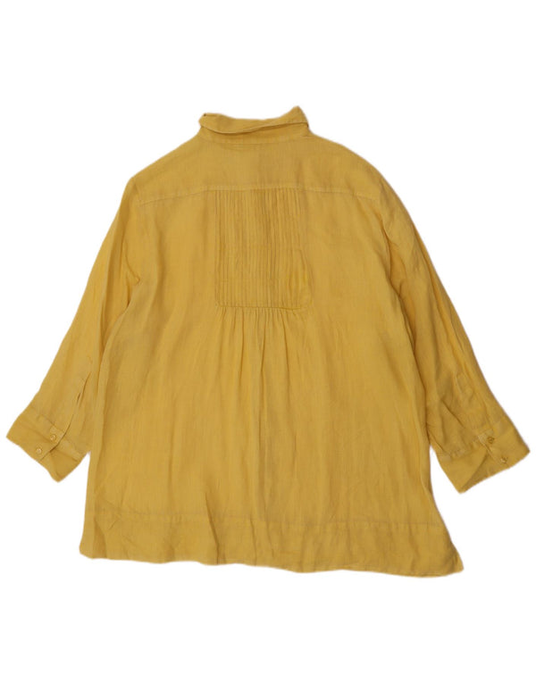 Damska koszula oversize z rękawem 3/4 ELENA MIRO, UK 18 XL, żółta