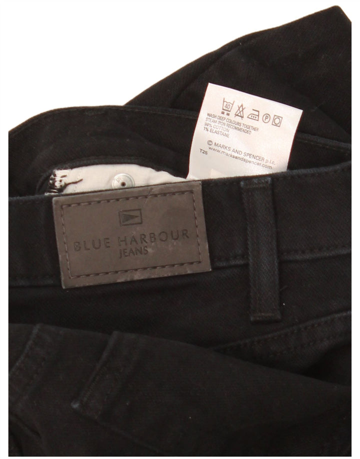 Marks & Spencer Męskie niebieskie dżinsy Harbor Straight W36 L29 Czarne bawełniane