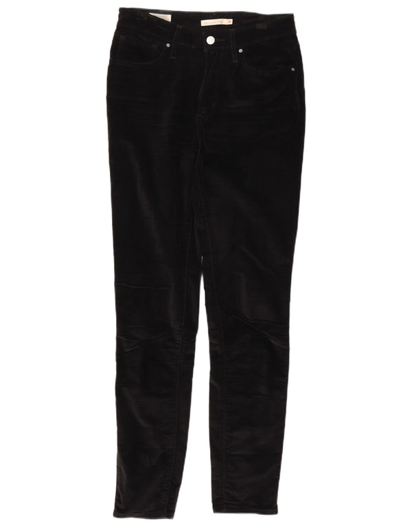 Damskie, obcisłe spodnie Levi's z wysokim stanem W28 L30, czarna bawełna