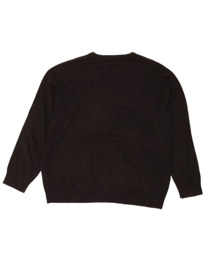 Marks & Spencer Męski sweter z dekoltem w kształcie litery V, 2XL, czarny akryl