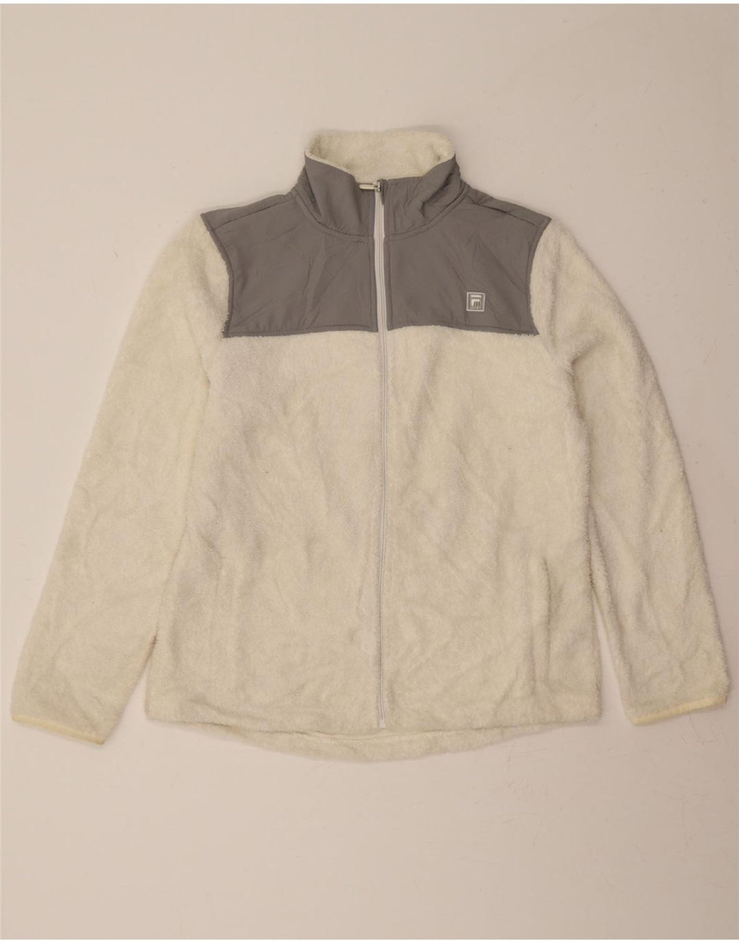 FILA Womens Fleece Jacket UK 16 Large White Colourblock Polyester Vintage Fila and Second-Hand Fila from Messina Hembry 