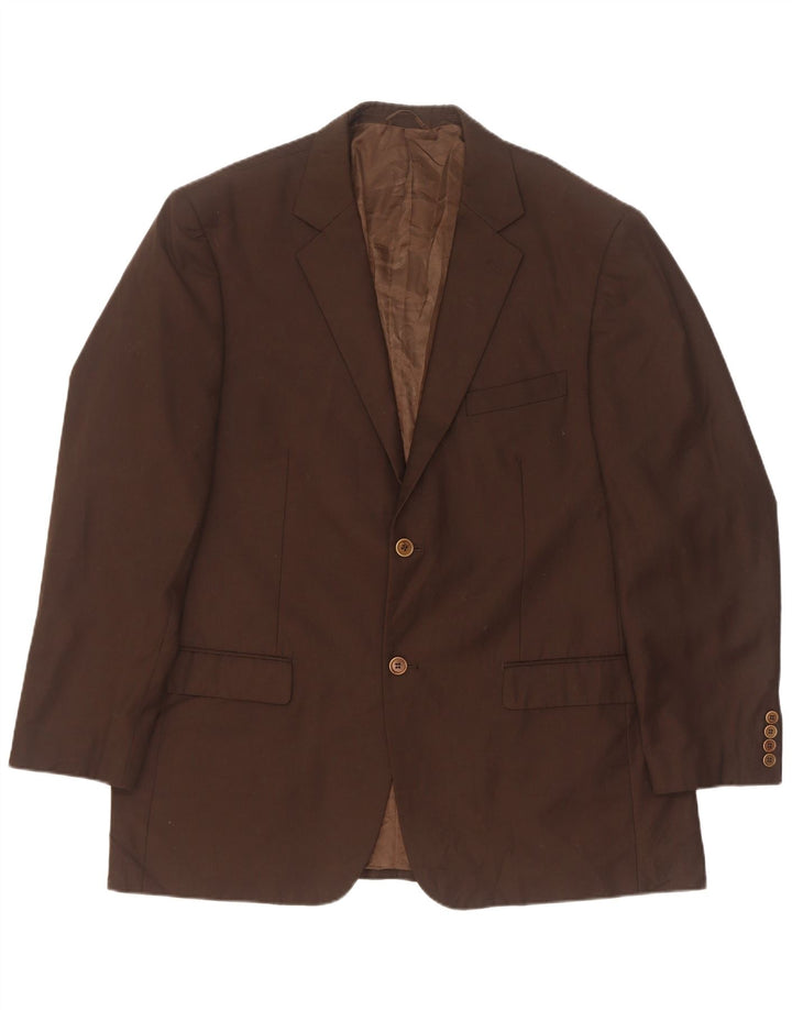 Męska marynarka Pierre Cardin zapinana na 2 guziki IT 58 4XL brązowa