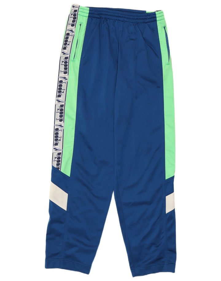 Diadora Męski pełny dres z grafiką UK 40, średni niebieski, poliester z blokami kolorów