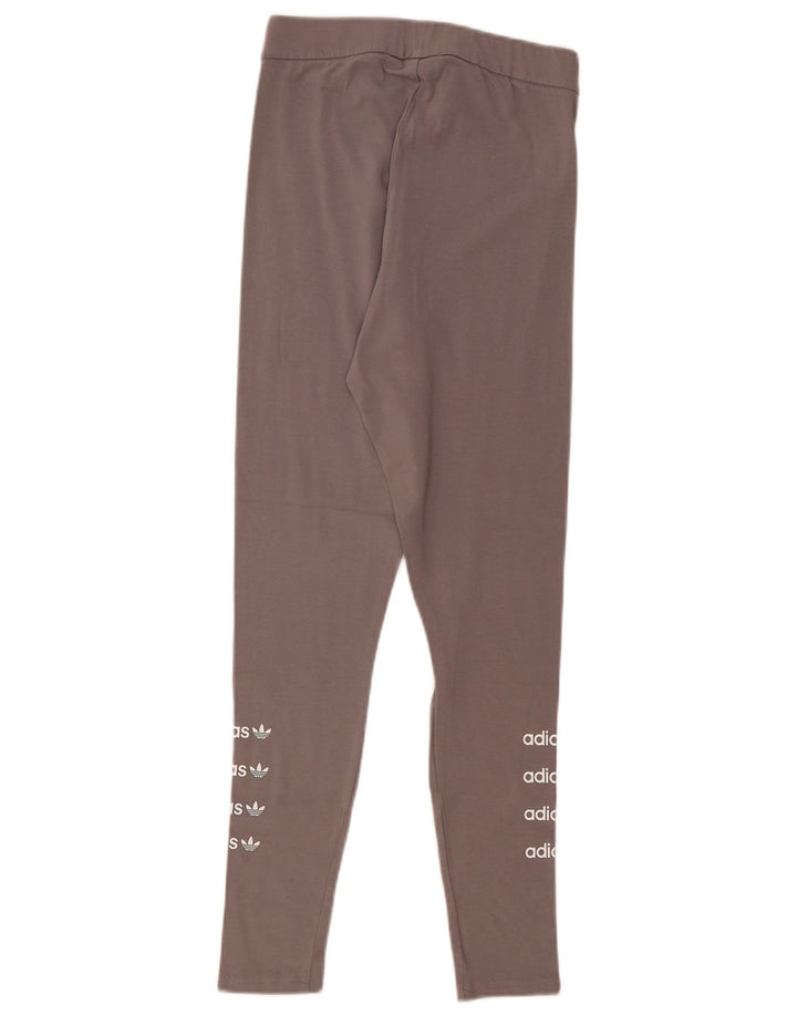 Damskie legginsy ADIDAS Graphic UK 12, średnioszare, bawełniane