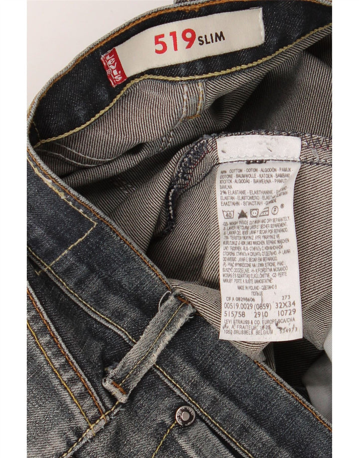Męskie jeansy LEVI'S 519 Slim W32 L30 Niebieska bawełna