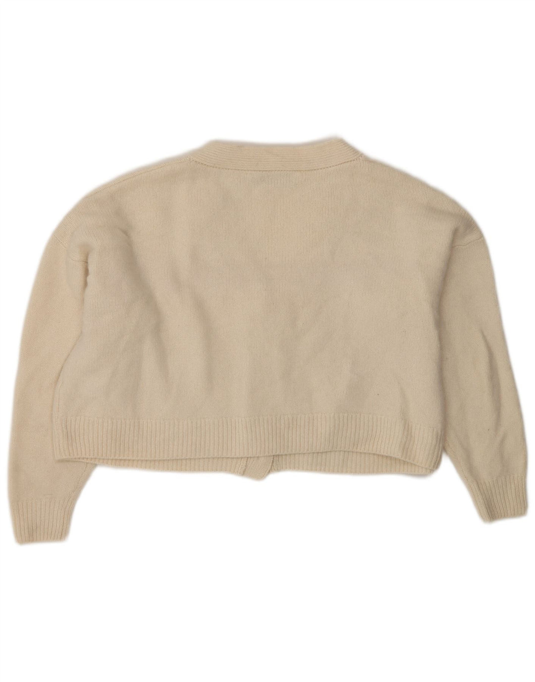 Damski sweter oversize Zara Crop Oversize UK 10 Small Beżowa wełna