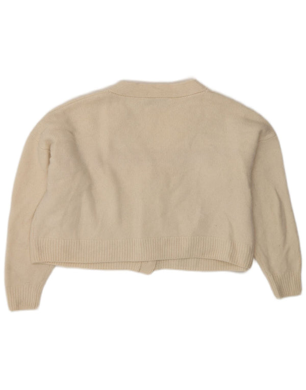 Damski sweter oversize Zara Crop Oversize UK 10 Small Beżowa wełna