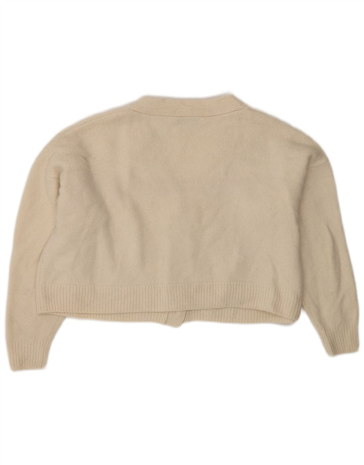 Damski sweter oversize Zara Crop Oversize UK 10 Small Beżowa wełna
