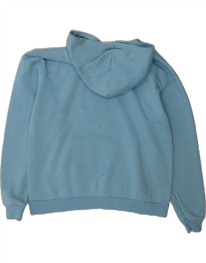 FILA Womens Graphic Hoodie Jumper UK 14 Medium Blue Polyester Vintage Fila and Second-Hand Fila from Messina Hembry 
