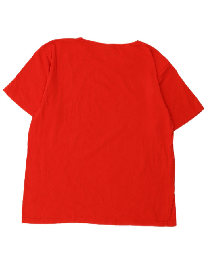 Męski T-shirt Reebok z grafiką, duży, czerwony, bawełniany