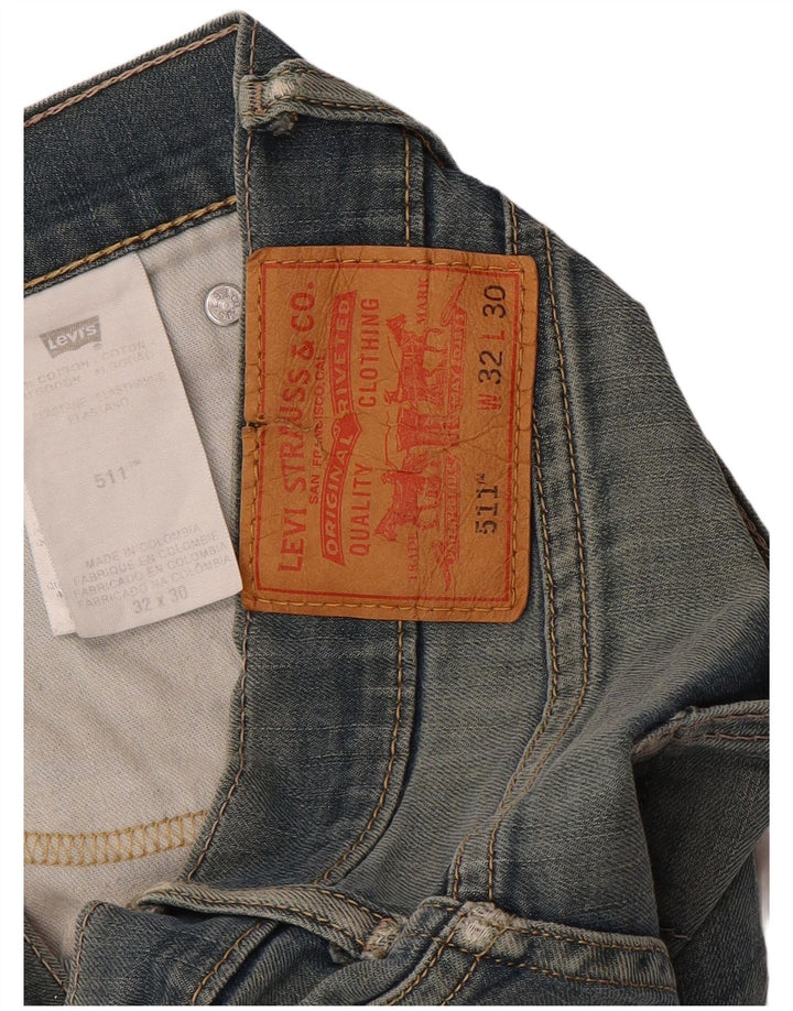 Męskie jeansy Levi's 511 Slim W32 L28 Niebieskie bawełniane