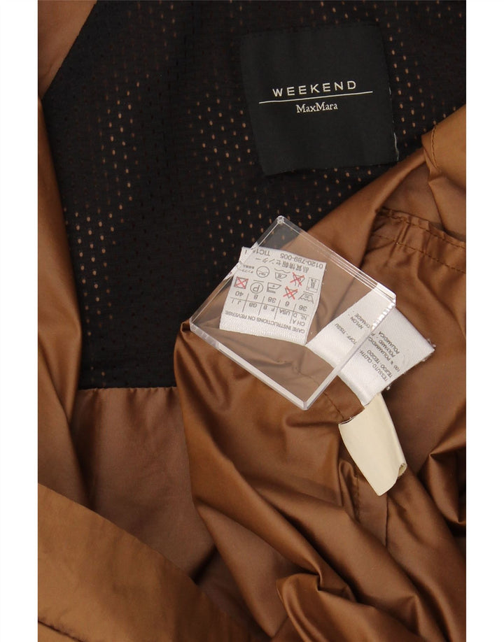 MAX MARA Damska weekendowa kurtka przeciwdeszczowa oversize z kapturem UK 8 Small Brown