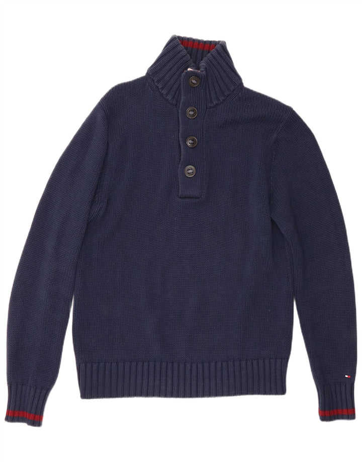 Męski sweter zapinany na guziki Tommy Hilfiger, średni granatowy, bawełniany