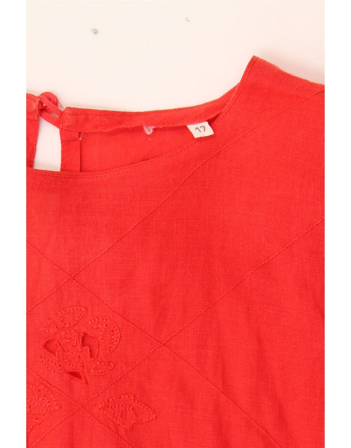 VINTAGE Womens Sleeveless Blouse Top UK 16 Large Red Vintage Vintage and Second-Hand Vintage from Messina Hembry 