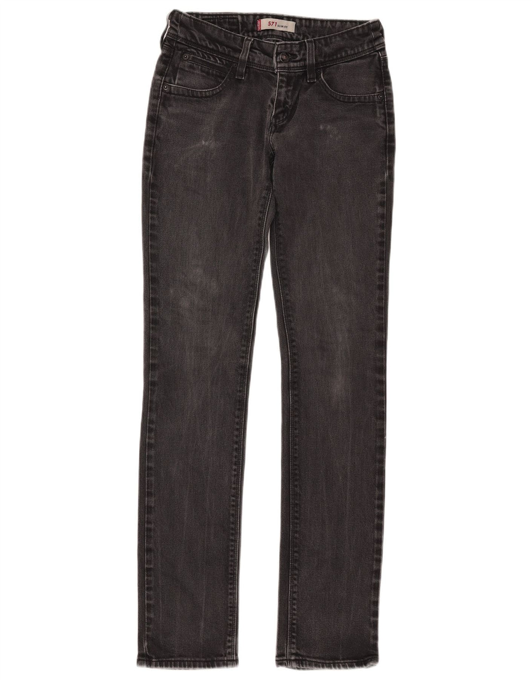 Damskie jeansy Levi's 571 Slim W28 L34 Czarna bawełna