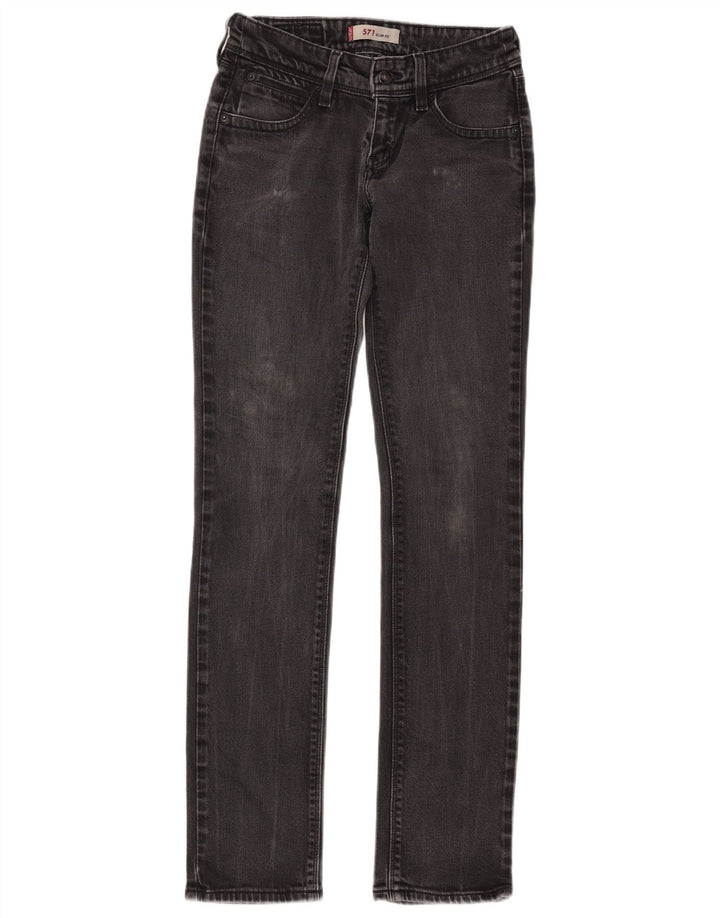 Damskie jeansy Levi's 571 Slim W28 L34 Czarna bawełna