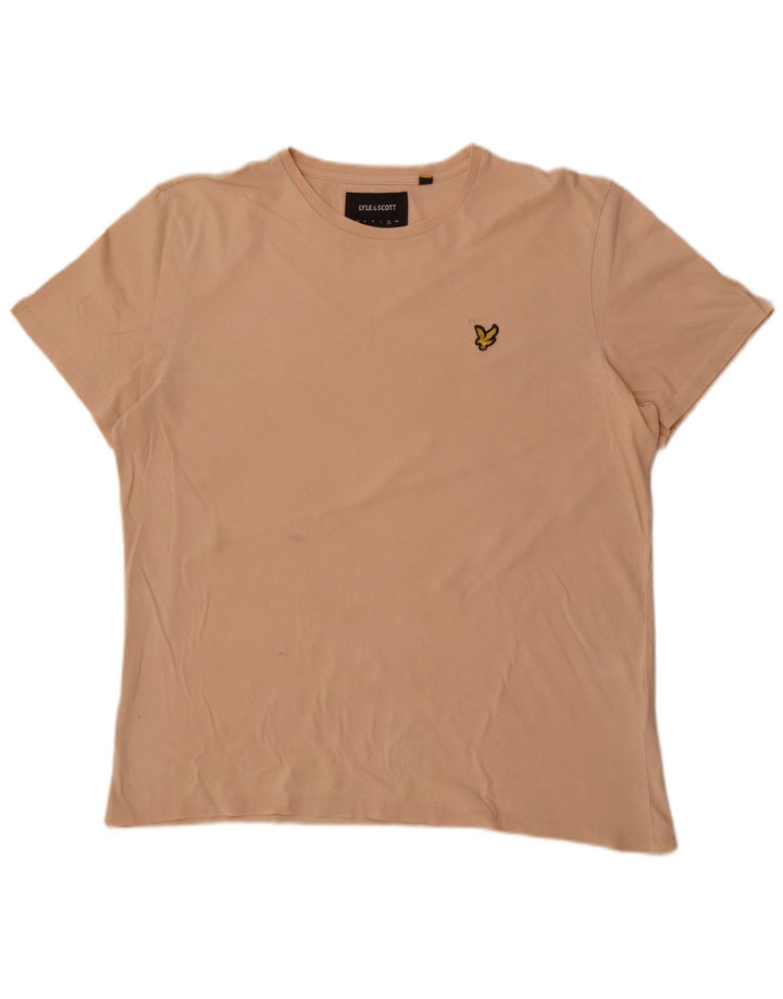 Lyle & Scott Męska koszulka T-shirt XL, beżowa, bawełniana