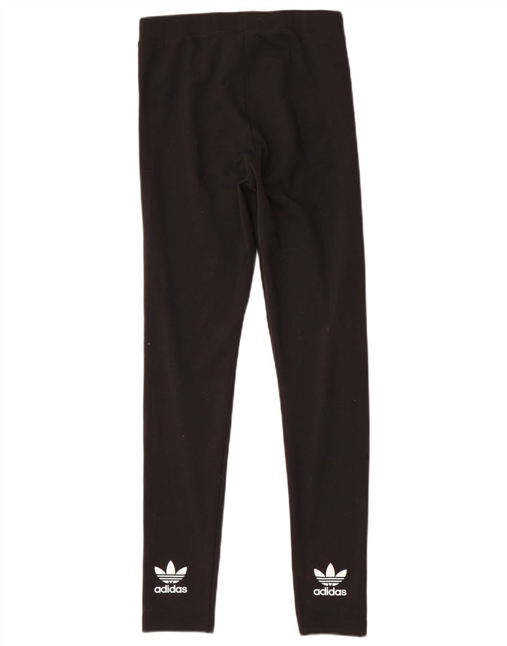 Damskie legginsy Adidas Graphic UK 10, małe, czarne, poliestrowe