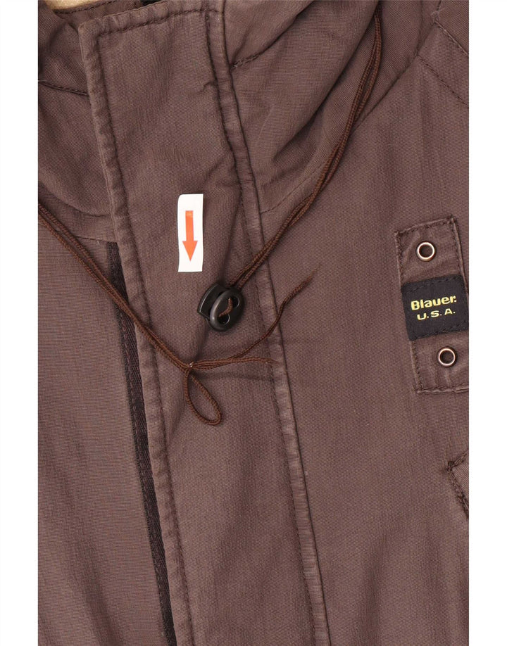 Męska ocieplana kurtka z kapturem Blauer UK 36 Small Brown Poliamid