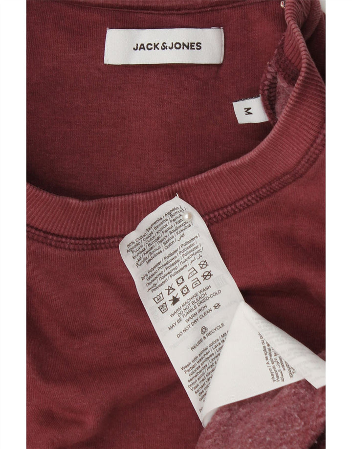 Męska bluza z grafiką JACK & JONES, średnia, bordowa bawełna