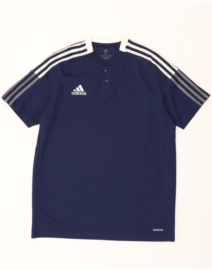 T-shirt męski Adidas Aeroready Top, średni, granatowy, bawełniany