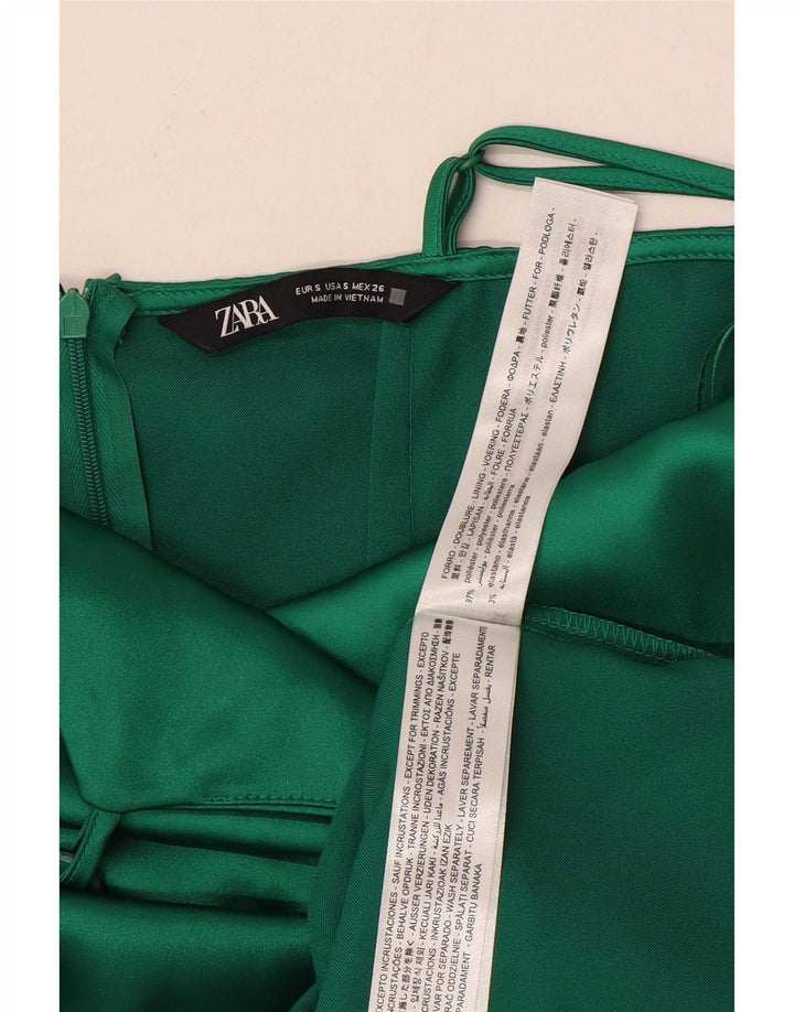 Damska sukienka na ramiączkach Zara UK 8 Small, zielony poliester