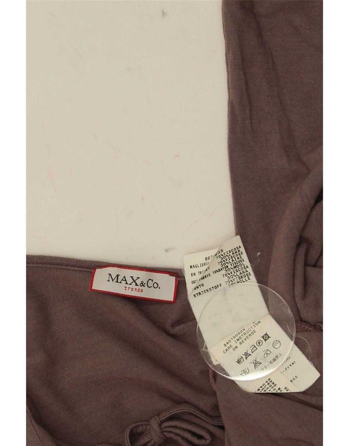 Damski top Max & Co. z rękawem 3/4, UK 12, średniobrązowa wiskoza