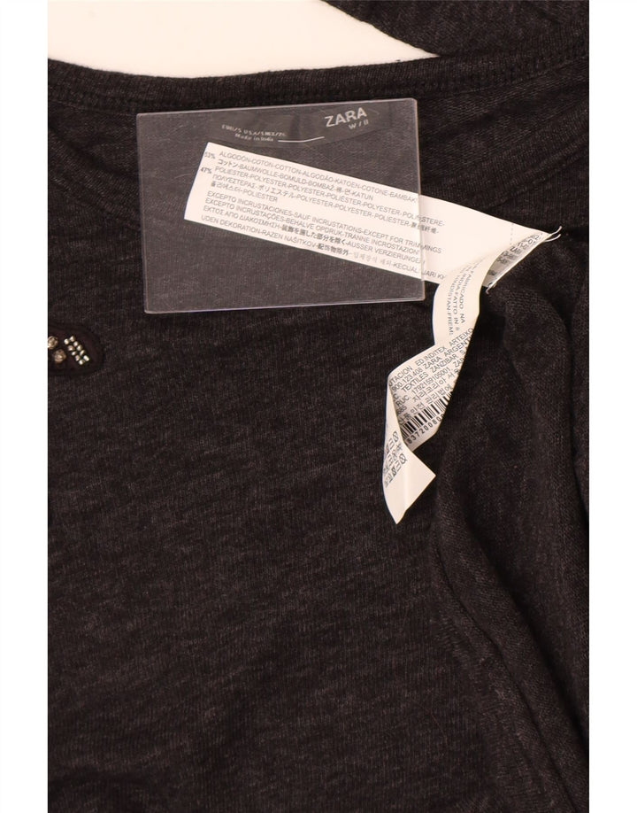 Bluzka damska Zara Top UK 10 Small, szara, bawełniana