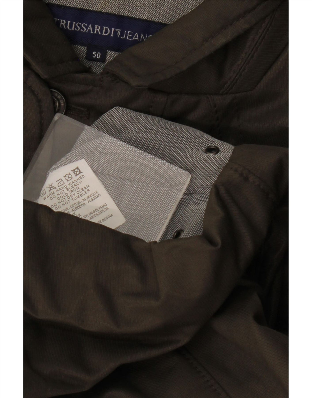 Męska kurtka użytkowa TRUSSARDI JEANS IT 50, duża, bawełniana khaki