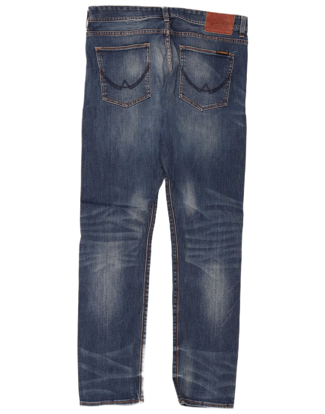 SUPERDRY Męskie jeansy obcisłe o standardowym kroju W34 L32 Niebieskie bawełniane