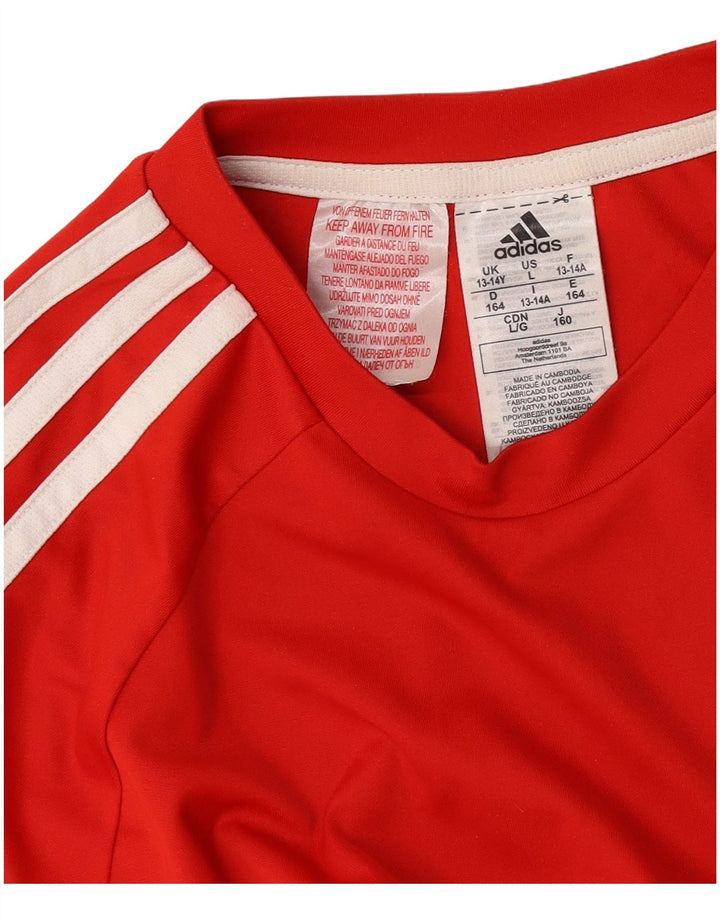 Chłopięca koszulka Adidas Aeroready Top 13-14 lat, czerwona, poliester