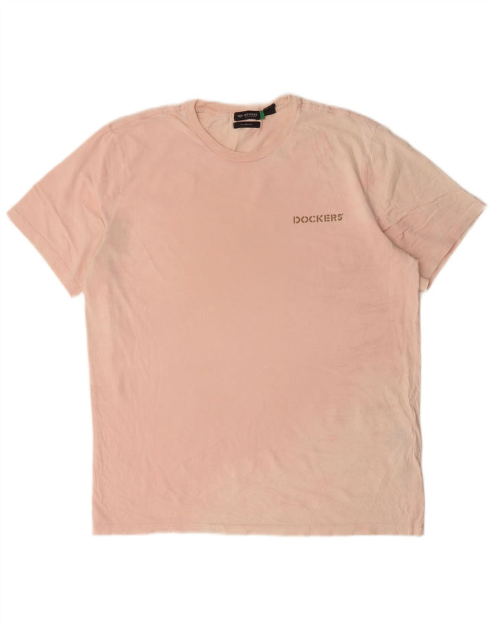 Męski T-shirt Dockers Slim Top, duży, różowy, bawełniany