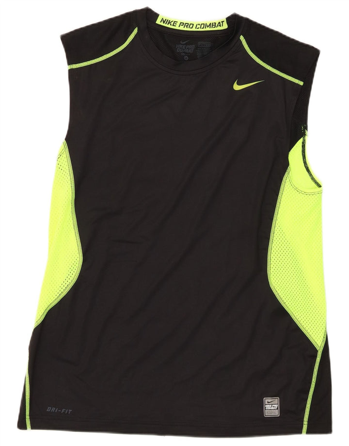 Męska kamizelka Nike Dri Fit Top, średni czarny poliester z blokami kolorów