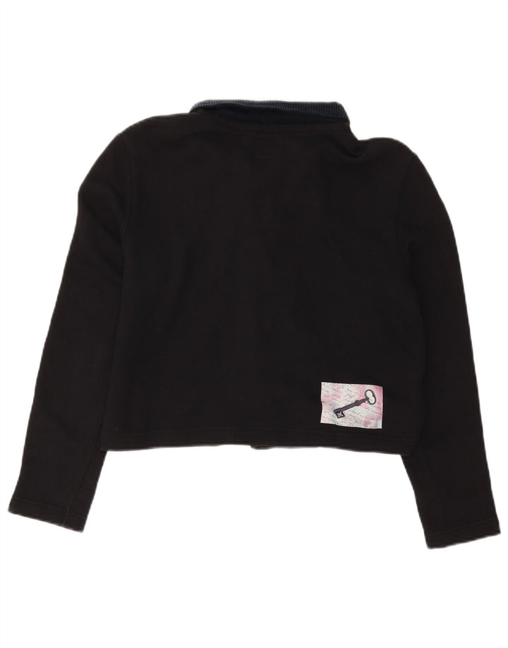 Damska koszulka polo o kroju oversize z grafiką BENETTON UK 10, mała czarna