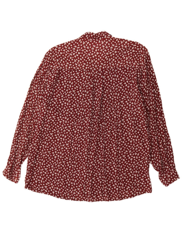 Koszula damska Vintage UK 18 XL Czerwona wiskoza w kwiaty