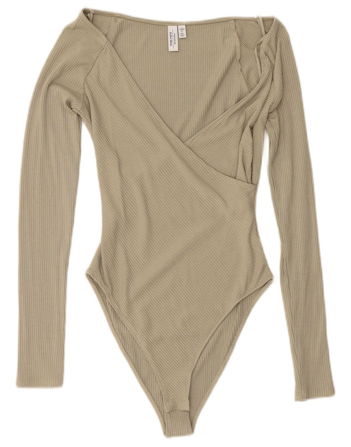 & OTHER HISTORIE Damskie body z długim rękawem UK 10 Small Green Modal