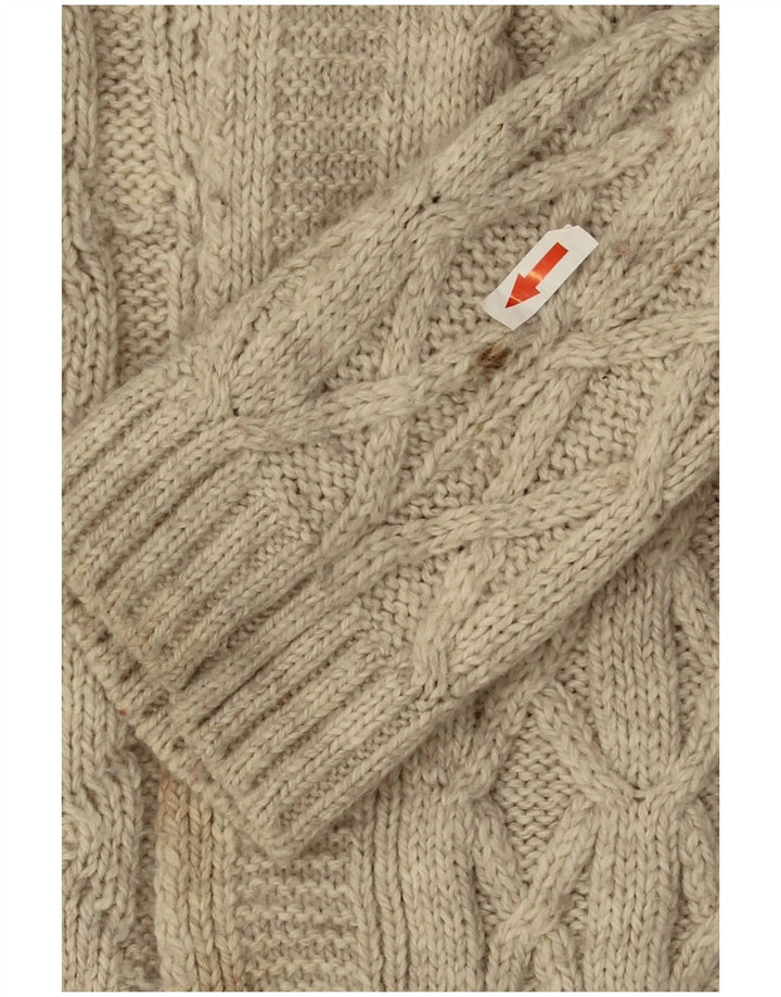 Marks & Spencer Damski sweter oversize z otwartym kardiganem, UK 12, średni beż