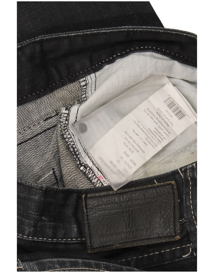 JACK & JONES Męskie proste dżinsy W32 L34 Granatowe, bawełniane