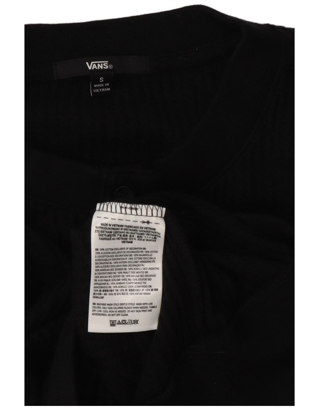 Damska bluza dresowa Vans Oversize z krótkim rękawem, zapinana na guziki, UK 10, mała czarna