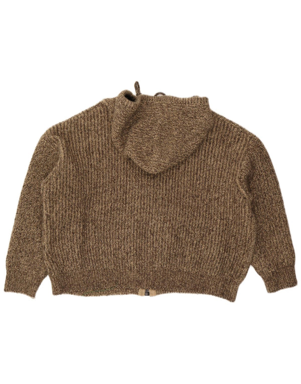 Damski sweter oversize z kapturem Zara UK 6 XS, beżowy, nakrapiany