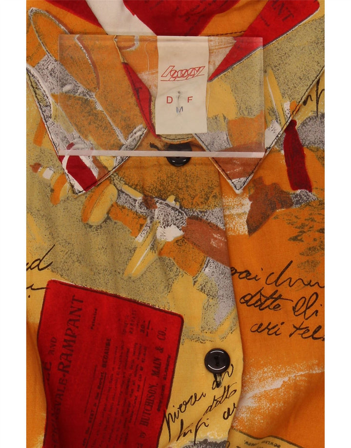 LORSAY Womens Longline Shirt UK 14 Medium Multicoloured Patchwork Vintage Lorsay and Second-Hand Lorsay from Messina Hembry 