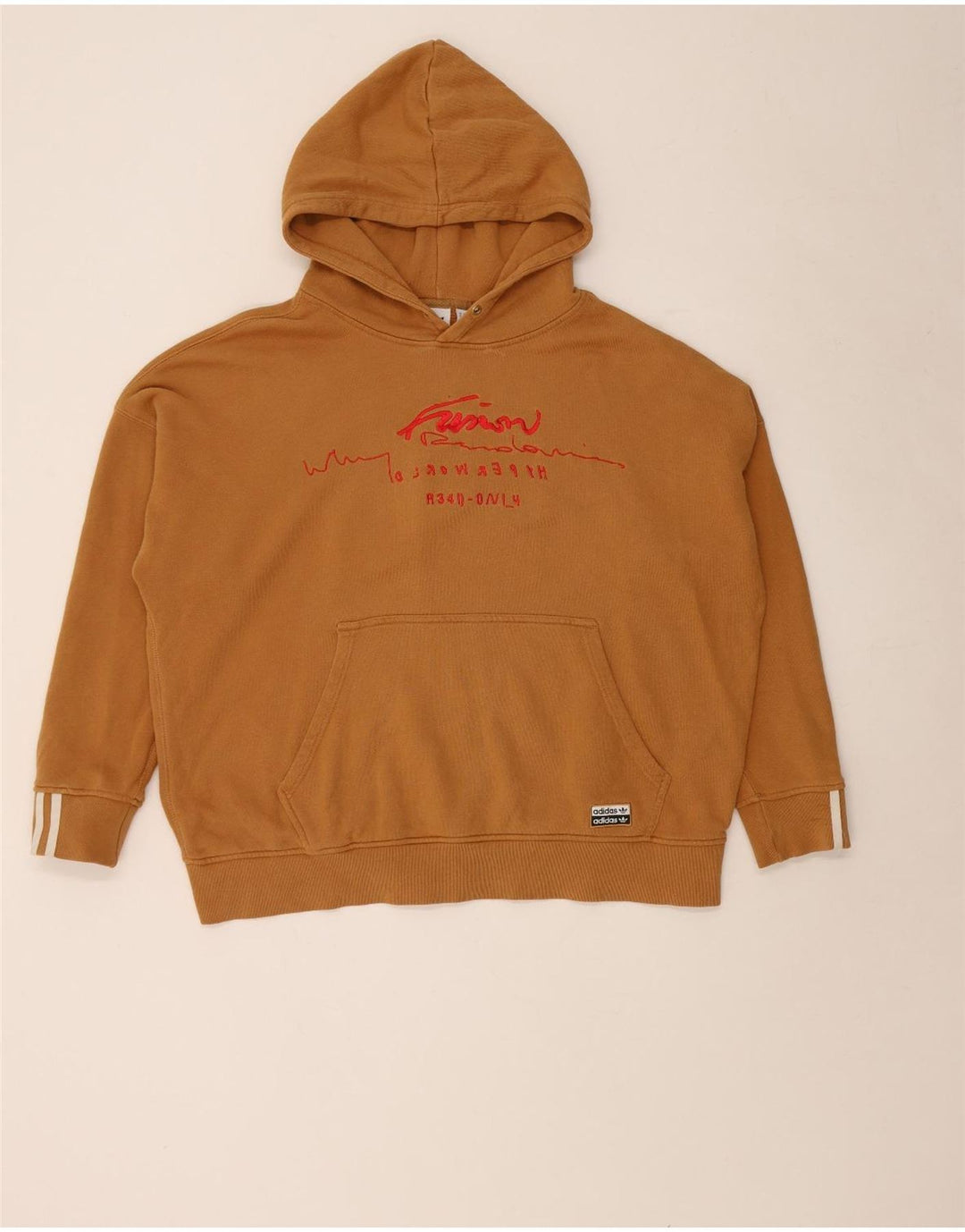 Damska bluza z kapturem Adidas Graphic Oversized UK 20 2XL brązowa