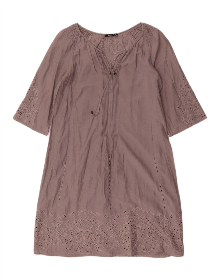 Damska sukienka oversize Massimo Dutti EU 36 XS, szara, bawełniana w kwiaty
