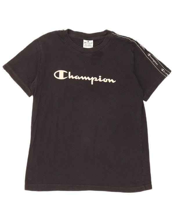 Dziewczęca koszulka z grafiką Champion, 15-16 lat, 2XL, czarna bawełna