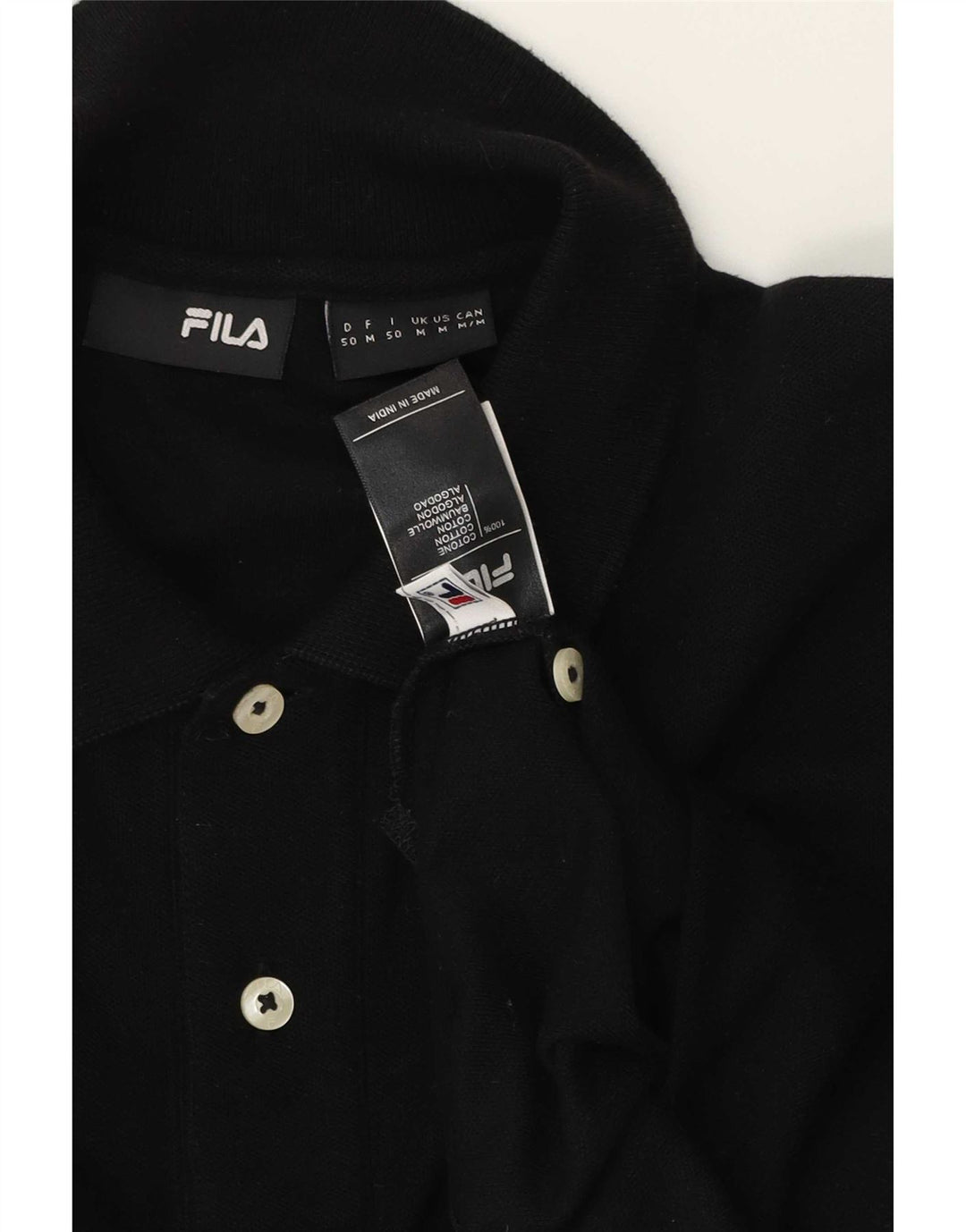 Męska koszulka polo Fila, średnia czarna, bawełniana