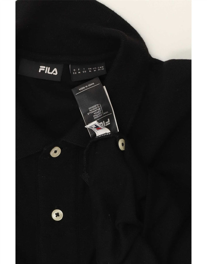 Męska koszulka polo Fila, średnia czarna, bawełniana
