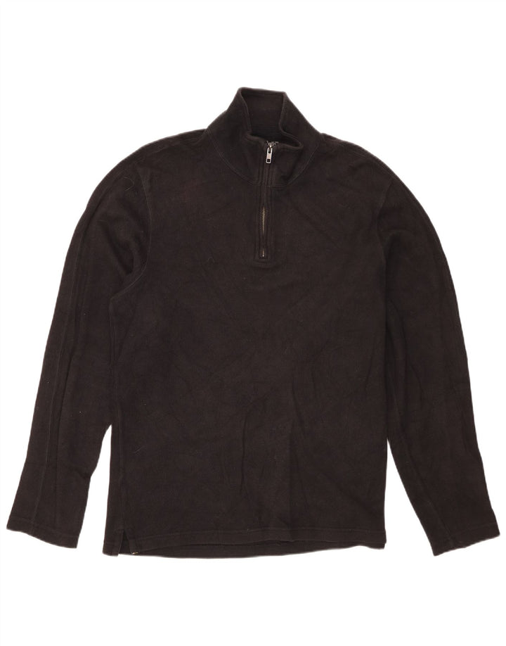 Męski sweter z zamkiem błyskawicznym Eddie Bauer, średniej wielkości, czarny, bawełniany